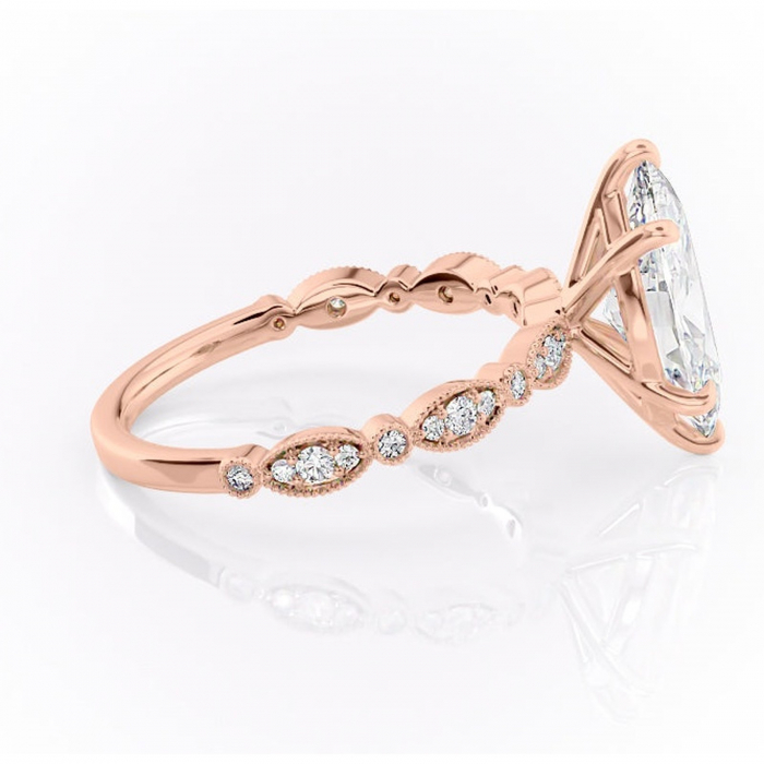Inel de logodnă Elowen din aur Rose 18kt cu moissanite tăietură marquise – Pietre laterale rafinată pentru profil înalt | Personalizează și configurează gratuit online [2]