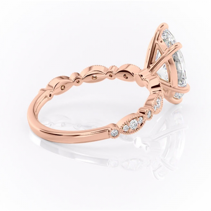 Inel de logodnă Elowen din aur Rose 18kt cu moissanite tăietură marquise – Pietre laterale rafinată pentru profil înalt | Personalizează și configurează gratuit online [3]