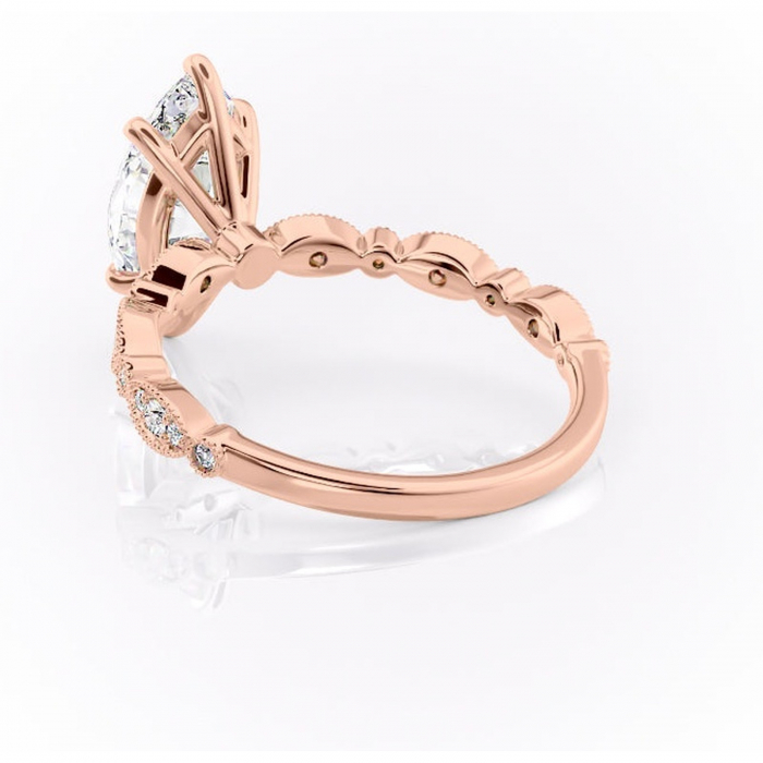 Inel de logodnă Elowen din aur Rose 18kt cu moissanite tăietură marquise – Pietre laterale rafinată pentru profil înalt | Personalizează și configurează gratuit online [4]