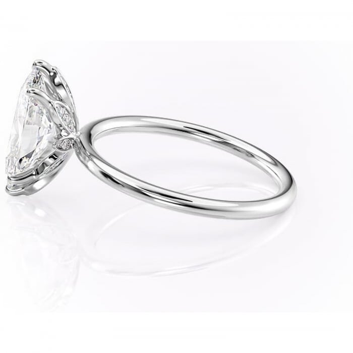 Inel de logodnă Emerald din aur Alb 14kt cu moissanite tăietură marquise – Solitar rafinată pentru profil înalt | Personalizează și configurează gratuit online [6]