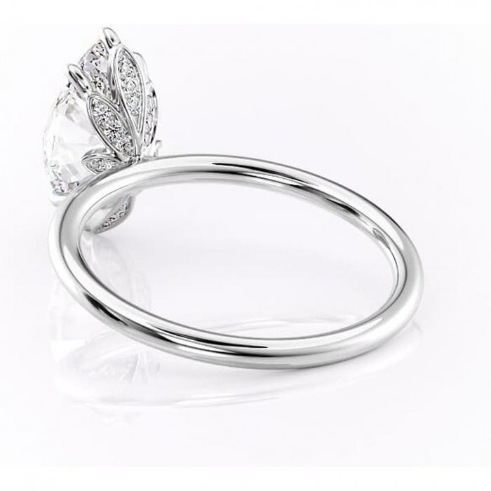 Inel de logodnă Emerald din aur Alb 14kt cu moissanite tăietură marquise – Solitar rafinată pentru profil înalt | Personalizează și configurează gratuit online [4]