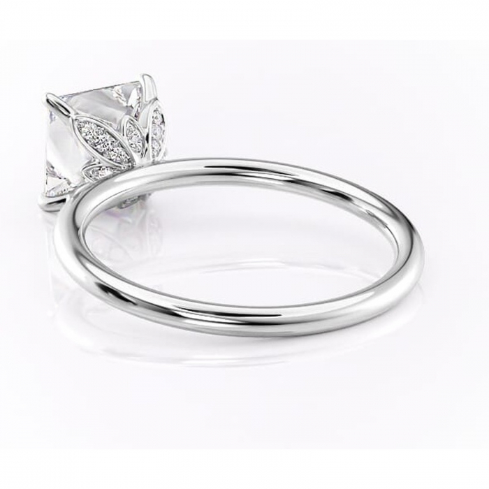 Inel de logodnă Emerald din aur Alb 14kt cu moissanite tăietură princess – Solitar rafinată pentru profil înalt | Personalizează și configurează gratuit online [4]