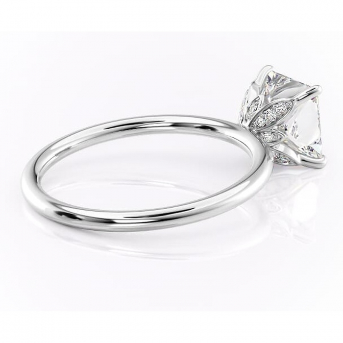 Inel de logodnă Emerald din aur Alb 14kt cu moissanite tăietură princess – Solitar rafinată pentru profil înalt | Personalizează și configurează gratuit online [3]