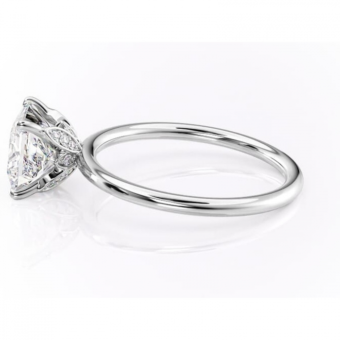 Inel de logodnă Emerald din aur Alb 14kt cu moissanite tăietură princess – Solitar rafinată pentru profil înalt | Personalizează și configurează gratuit online [6]