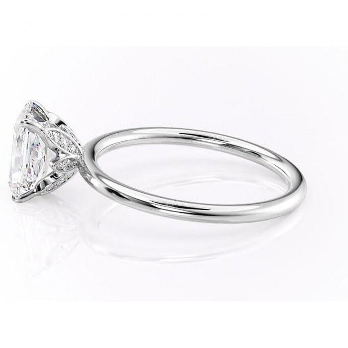 Inel de logodnă Emerald din aur Alb 14kt cu moissanite tăietură radiantă – Solitar rafinată pentru profil înalt | Personalizează și configurează gratuit online [6]