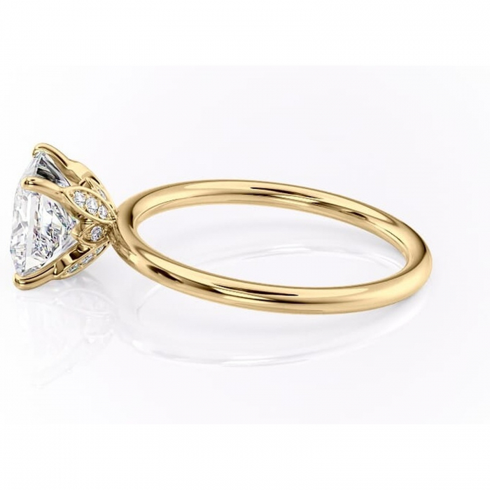Inel de logodnă Emerald din aur Galben 18kt cu moissanite tăietură princess – Solitar rafinată pentru profil înalt | Personalizează și configurează gratuit online [6]