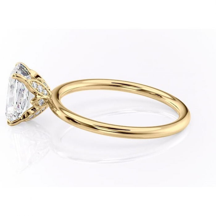 Inel de logodnă Emerald din aur Galben 14kt cu moissanite tăietură radiantă – Solitar rafinată pentru profil înalt | Personalizează și configurează gratuit online [6]