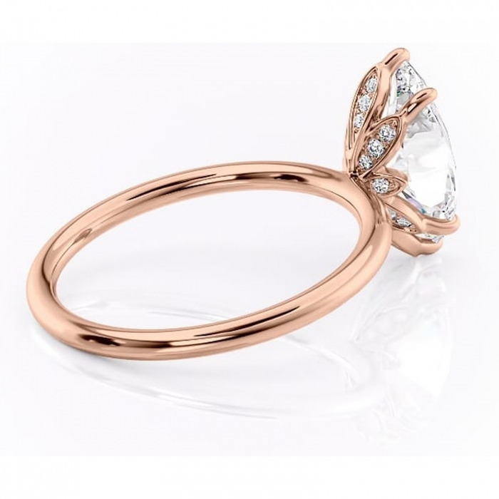 Inel de logodnă Emerald din aur Rose 14kt cu moissanite tăietură marquise – Solitar rafinată pentru profil înalt | Personalizează și configurează gratuit online [3]