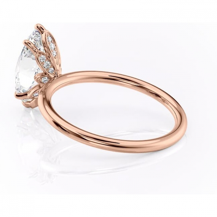 Inel de logodnă Emerald din aur Rose 14kt cu moissanite tăietură marquise – Solitar rafinată pentru profil înalt | Personalizează și configurează gratuit online [5]