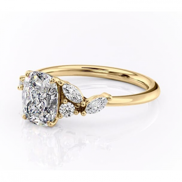 Inel de logodnă Emmeline din aur Galben 14kt cu moissanite tăietură asscher – Pietre laterale rafinată pentru profil mediu | Personalizează și configurează gratuit online [7]