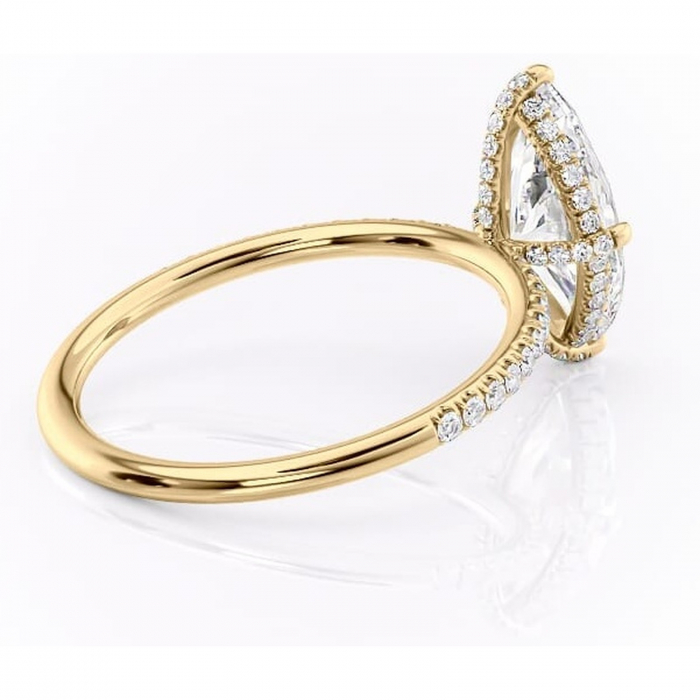 Inel de logodnă Estelle din aur Galben 14kt cu moissanite tăietură marquise – Montură pavé rafinată pentru profil înalt | Personalizează și configurează gratuit online [3]