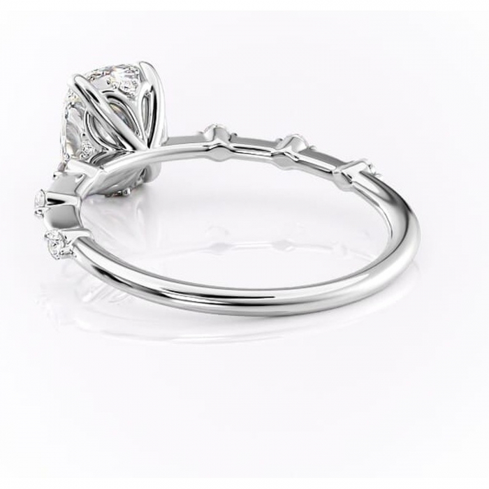 Inel de logodnă Evelina din aur Alb 14kt cu moissanite tăietură asscher – Solitar rafinată pentru profil mediu | Personalizează și configurează gratuit online [4]