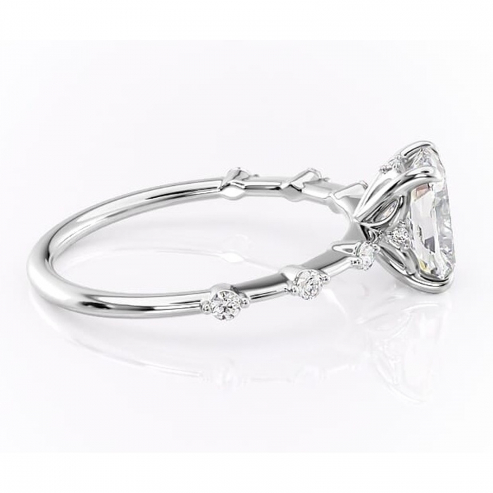 Inel de logodnă Evelina din aur Alb 14kt cu moissanite tăietură asscher – Solitar rafinată pentru profil mediu | Personalizează și configurează gratuit online [2]