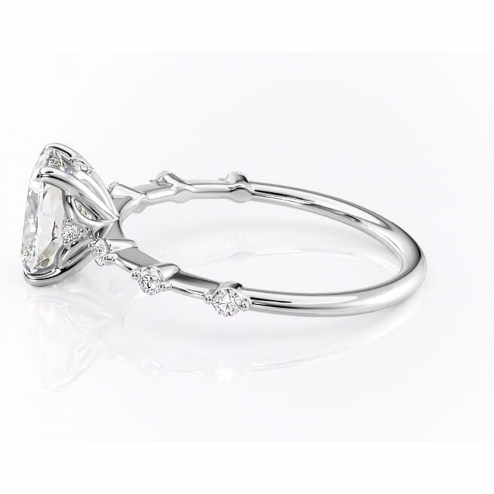 Inel de logodnă Evelina din aur Alb 14kt cu moissanite tăietură asscher – Solitar rafinată pentru profil mediu | Personalizează și configurează gratuit online [6]