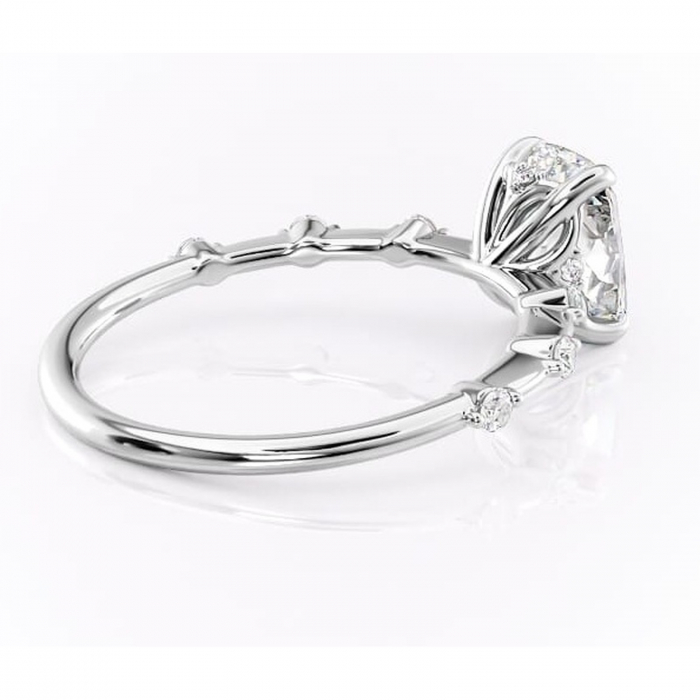 Inel de logodnă Evelina din aur Alb 14kt cu moissanite tăietură asscher – Solitar rafinată pentru profil mediu | Personalizează și configurează gratuit online [3]