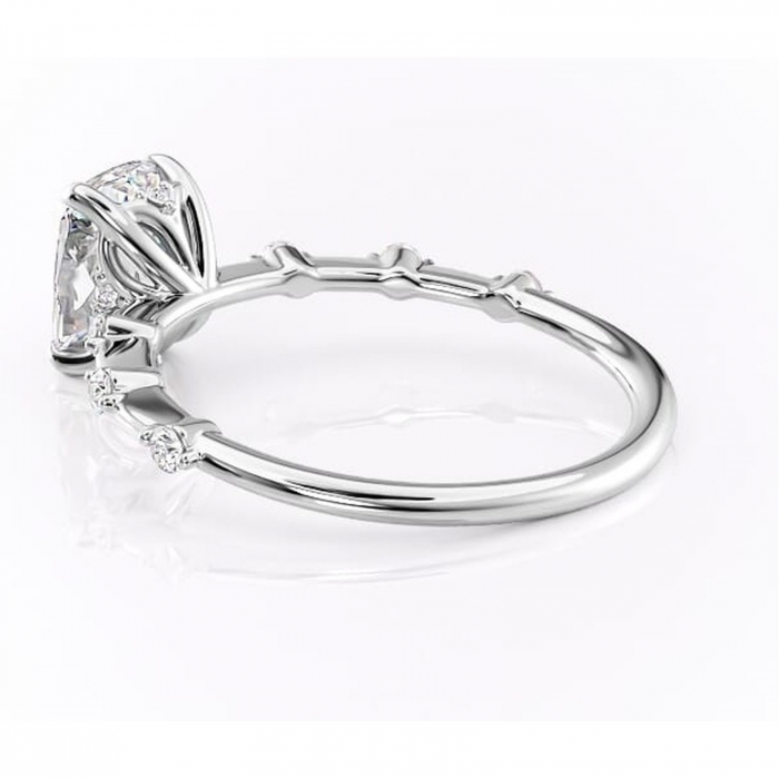 Inel de logodnă Evelina din aur Alb 14kt cu moissanite tăietură asscher – Solitar rafinată pentru profil mediu | Personalizează și configurează gratuit online [5]