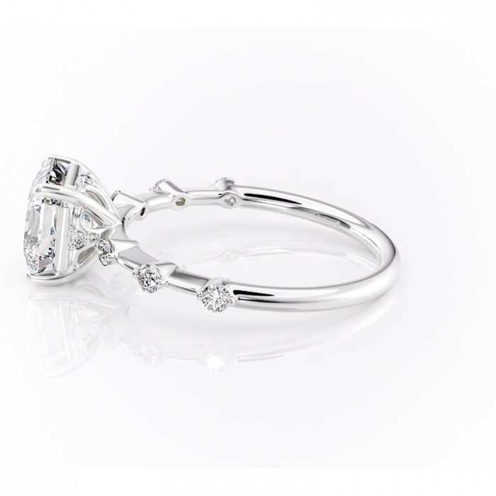 Inel de logodnă Evelina din aur Alb 14kt cu moissanite tăietură asscher – Solitar rafinată pentru profil mediu | Personalizează și configurează gratuit online [6]