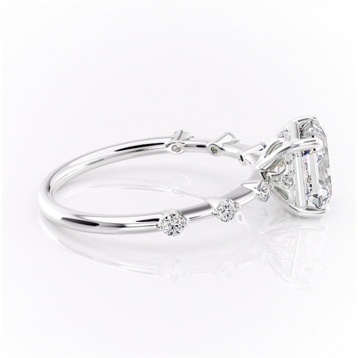 Inel de logodnă Evelina din aur Alb 14kt cu moissanite tăietură asscher – Solitar rafinată pentru profil mediu | Personalizează și configurează gratuit online [2]