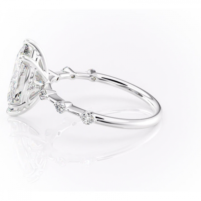 Inel de logodnă Evelina din aur Alb 14kt cu moissanite tăietură marquise – Solitar rafinată pentru profil mediu | Personalizează și configurează gratuit online [6]