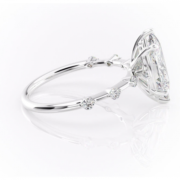 Inel de logodnă Evelina din aur Alb 14kt cu moissanite tăietură marquise – Solitar rafinată pentru profil mediu | Personalizează și configurează gratuit online [2]