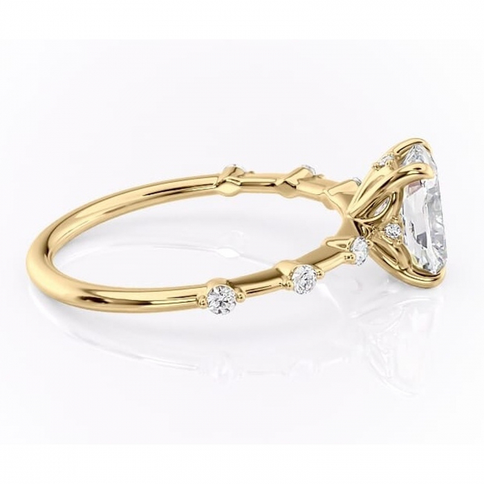 Inel de logodnă Evelina din aur Galben 14kt cu moissanite tăietură asscher – Solitar rafinată pentru profil mediu | Personalizează și configurează gratuit online [2]