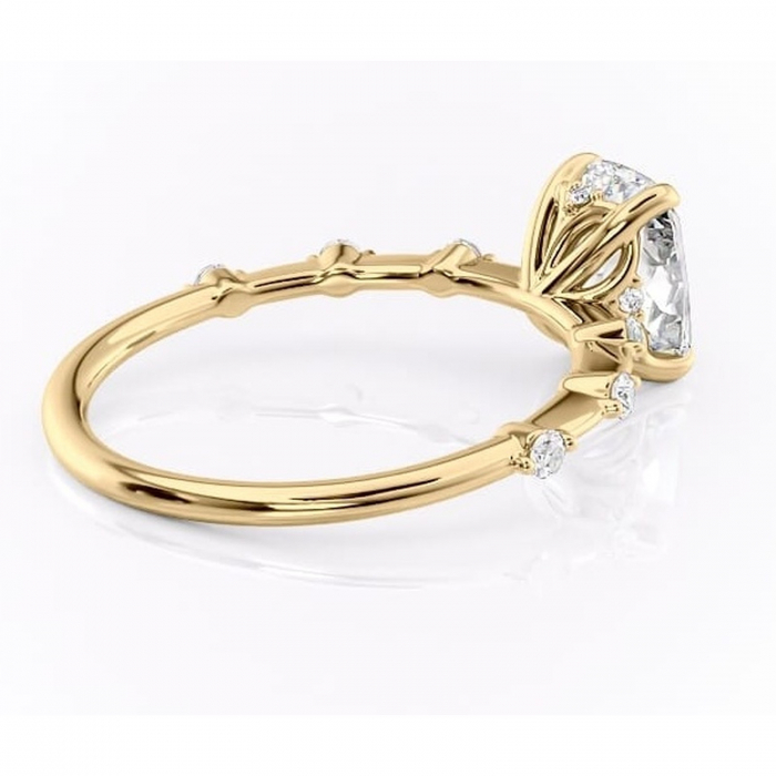 Inel de logodnă Evelina din aur Galben 14kt cu moissanite tăietură asscher – Solitar rafinată pentru profil mediu | Personalizează și configurează gratuit online [3]