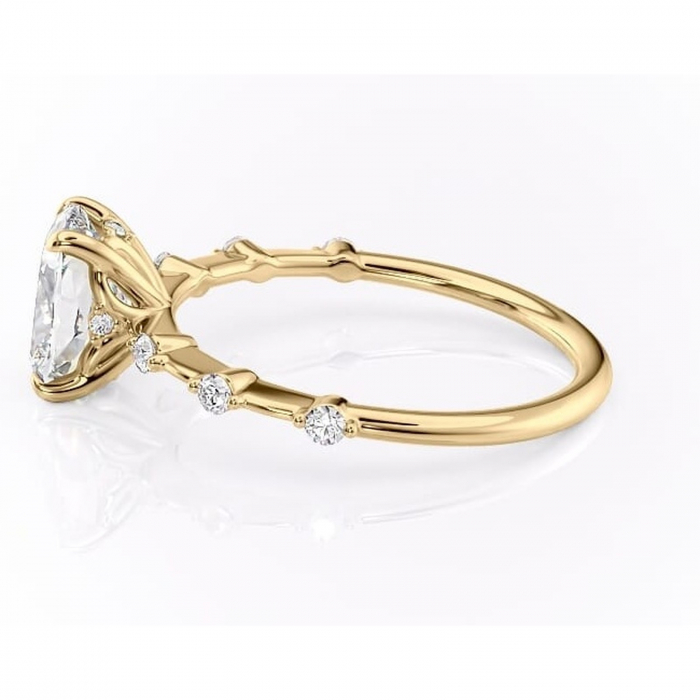 Inel de logodnă Evelina din aur Galben 14kt cu moissanite tăietură asscher – Solitar rafinată pentru profil mediu | Personalizează și configurează gratuit online [6]