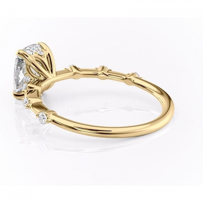 Inel de logodnă Evelina din aur Galben 14kt cu moissanite tăietură asscher – Solitar rafinată pentru profil mediu | Personalizează și configurează gratuit online [5]