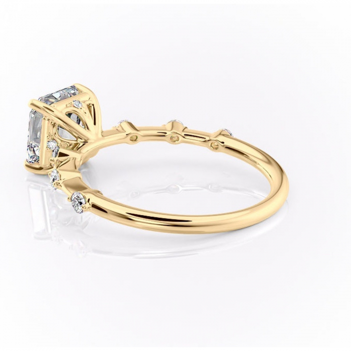 Inel de logodnă Evelina din aur Galben 14kt cu moissanite tăietură asscher – Solitar rafinată pentru profil mediu | Personalizează și configurează gratuit online [5]