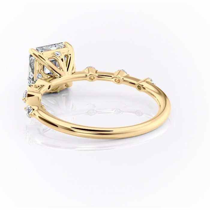 Inel de logodnă Evelina din aur Galben 14kt cu moissanite tăietură asscher – Solitar rafinată pentru profil mediu | Personalizează și configurează gratuit online [4]