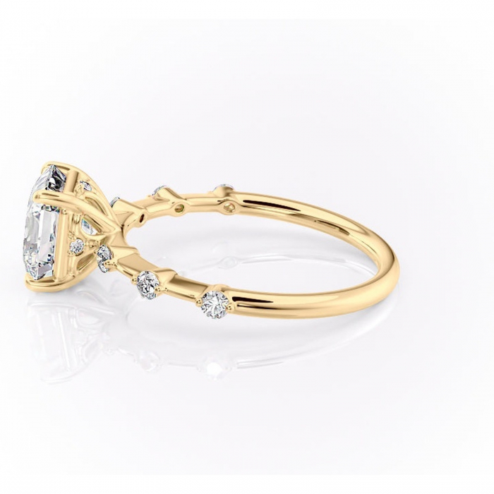 Inel de logodnă Evelina din aur Galben 14kt cu moissanite tăietură asscher – Solitar rafinată pentru profil mediu | Personalizează și configurează gratuit online [6]