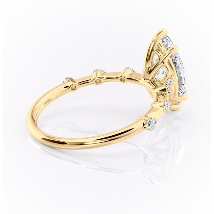 Inel de logodnă Evelina din aur Galben 14kt cu moissanite tăietură marquise – Solitar rafinată pentru profil mediu | Personalizează și configurează gratuit online [3]