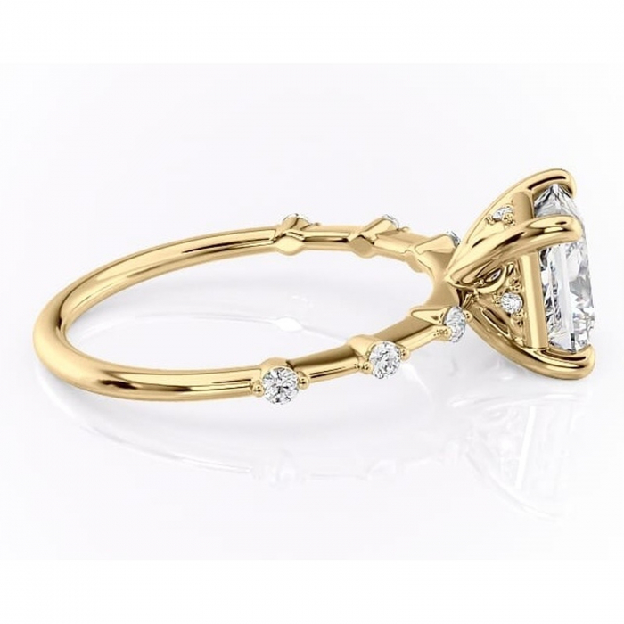 Inel de logodnă Evelina din aur Galben 18kt cu moissanite tăietură princess – Solitar rafinată pentru profil mediu | Personalizează și configurează gratuit online [2]