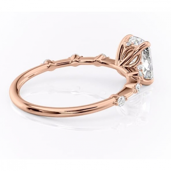 Inel de logodnă Evelina din aur Rose 14kt cu moissanite tăietură asscher – Solitar rafinată pentru profil mediu | Personalizează și configurează gratuit online [3]