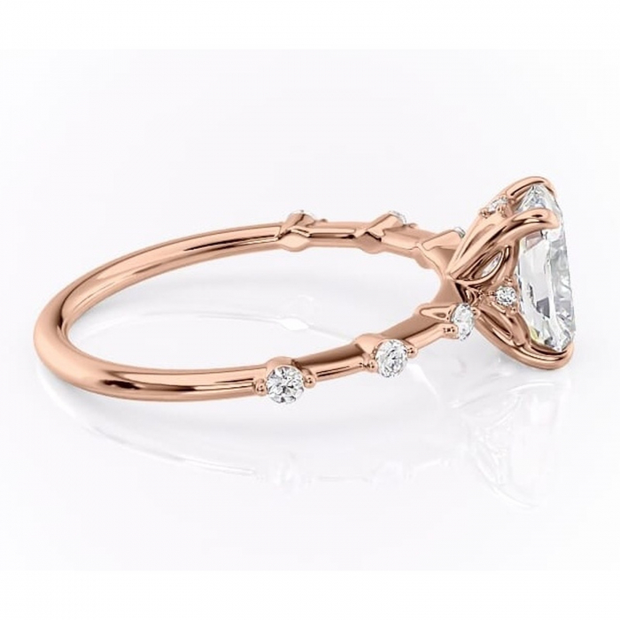 Inel de logodnă Evelina din aur Rose 14kt cu moissanite tăietură asscher – Solitar rafinată pentru profil mediu | Personalizează și configurează gratuit online [2]