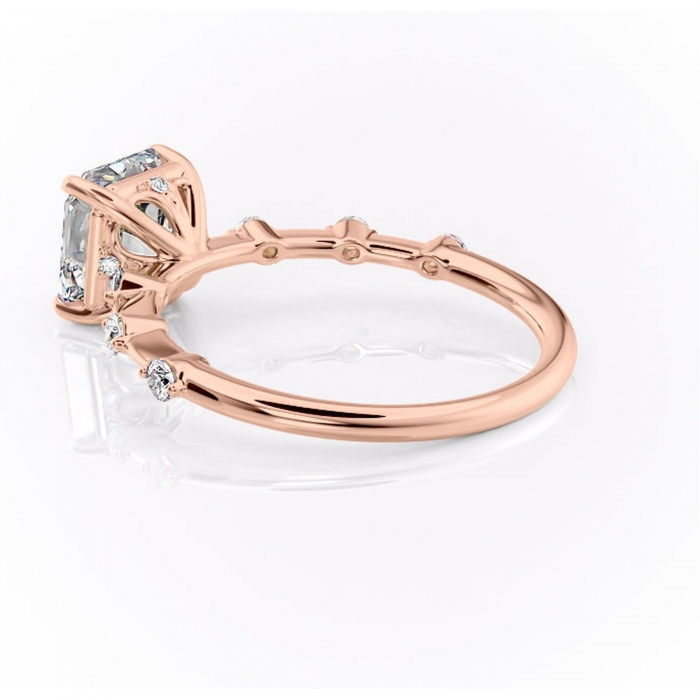 Inel de logodnă Evelina din aur Rose 18kt cu moissanite tăietură asscher – Solitar rafinată pentru profil mediu | Personalizează și configurează gratuit online [5]