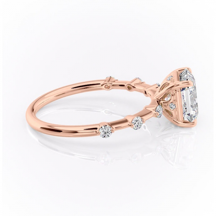 Inel de logodnă Evelina din aur Rose 18kt cu moissanite tăietură asscher – Solitar rafinată pentru profil mediu | Personalizează și configurează gratuit online [2]