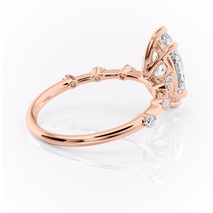 Inel de logodnă Evelina din aur Rose 14kt cu moissanite tăietură marquise – Solitar rafinată pentru profil mediu | Personalizează și configurează gratuit online [3]