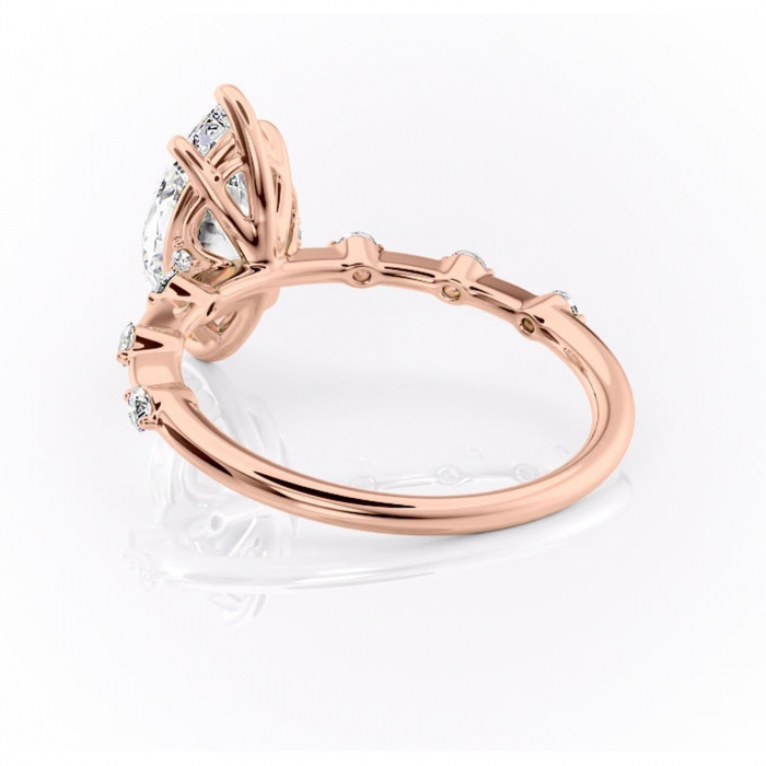 Inel de logodnă Evelina din aur Rose 14kt cu moissanite tăietură marquise – Solitar rafinată pentru profil mediu | Personalizează și configurează gratuit online [4]