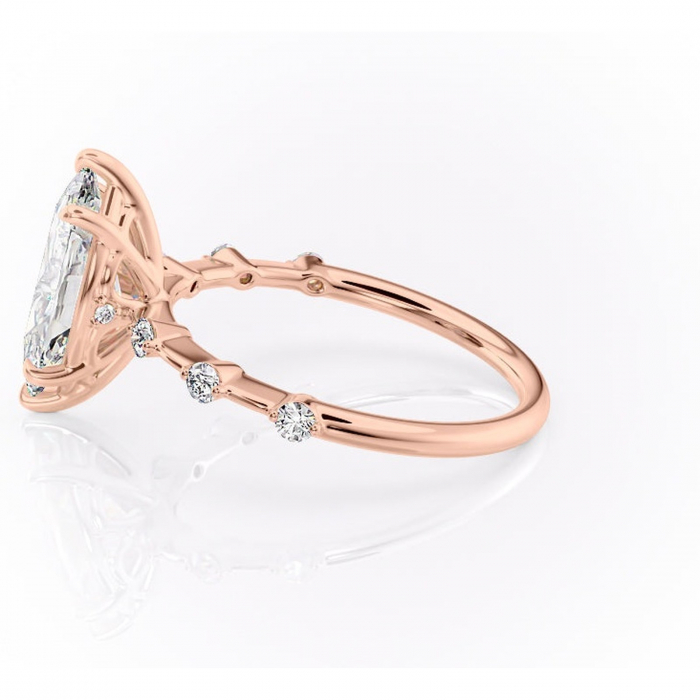 Inel de logodnă Evelina din aur Rose 14kt cu moissanite tăietură marquise – Solitar rafinată pentru profil mediu | Personalizează și configurează gratuit online [6]