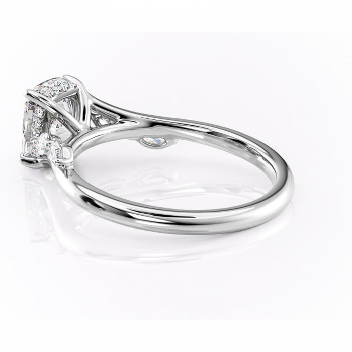 Inel de logodnă Faelynn din aur Alb 14kt cu moissanite tăietură asscher – Pietre laterale rafinată pentru profil înalt | Personalizează și configurează gratuit online [5]