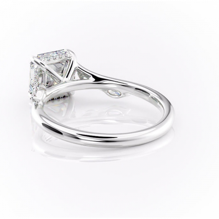 Inel de logodnă Faelynn din aur Alb 14kt cu moissanite tăietură asscher – Pietre laterale rafinată pentru profil înalt | Personalizează și configurează gratuit online [4]