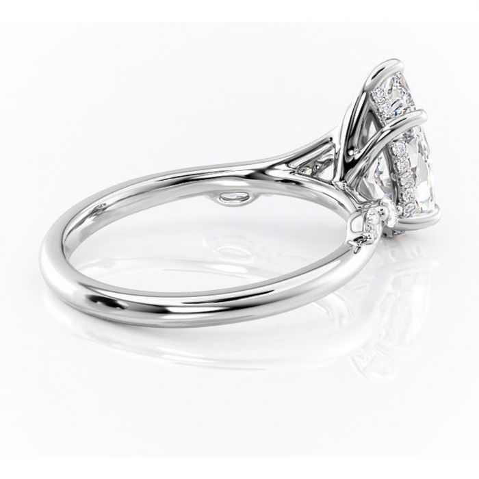 Inel de logodnă Faelynn din aur Alb 14kt cu moissanite tăietură pară – Pietre laterale rafinată pentru profil înalt | Personalizează și configurează gratuit online [3]