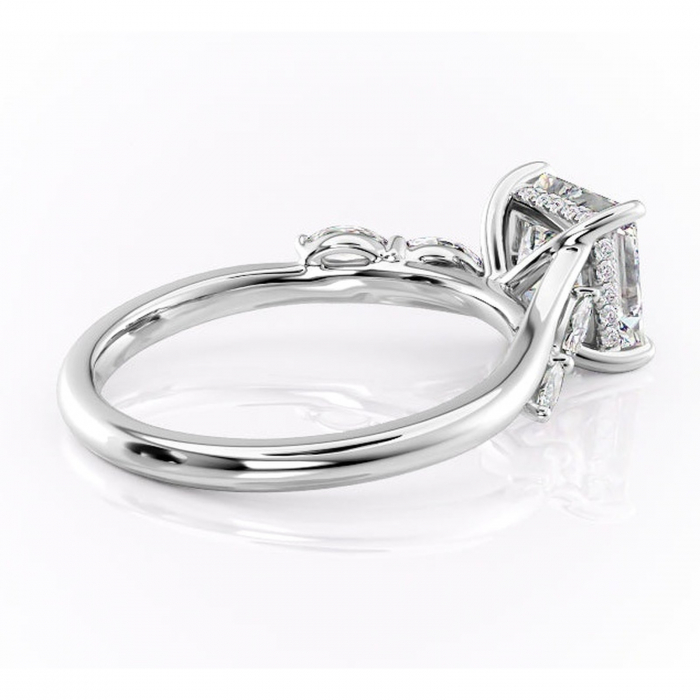 Inel de logodnă Faelynn din aur Alb 14kt cu moissanite tăietură princess – Pietre laterale rafinată pentru profil înalt | Personalizează și configurează gratuit online [3]