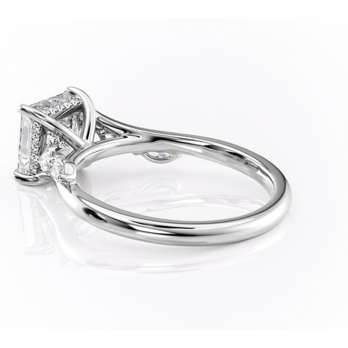 Inel de logodnă Faelynn din aur Alb 14kt cu moissanite tăietură princess – Pietre laterale rafinată pentru profil înalt | Personalizează și configurează gratuit online [5]