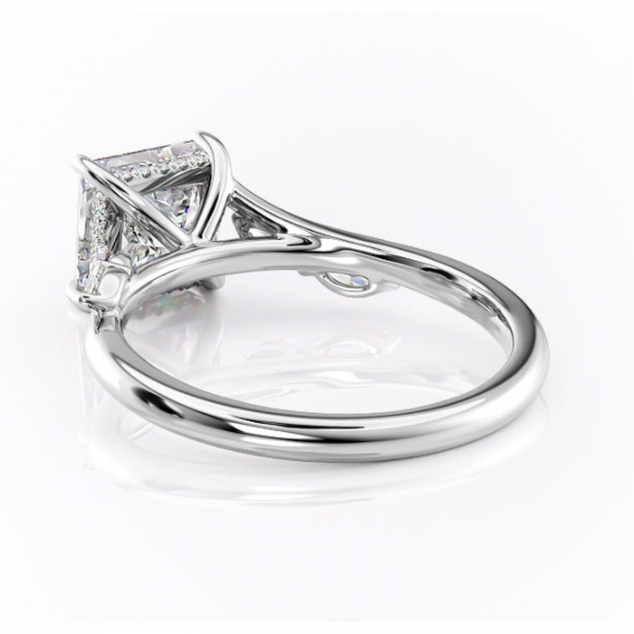 Inel de logodnă Faelynn din aur Alb 14kt cu moissanite tăietură princess – Pietre laterale rafinată pentru profil înalt | Personalizează și configurează gratuit online [4]