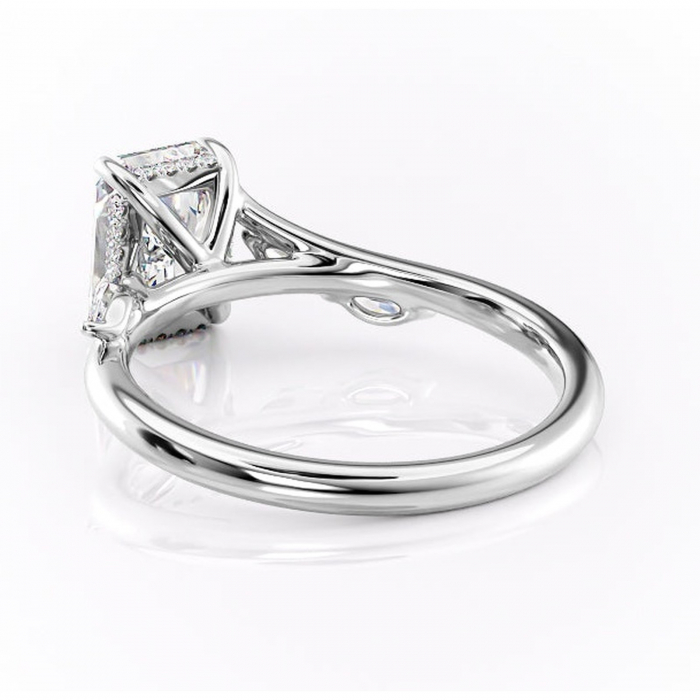 Inel de logodnă Faelynn din aur Alb 18kt cu moissanite tăietură radiantă – Pietre laterale rafinată pentru profil înalt | Personalizează și configurează gratuit online [4]