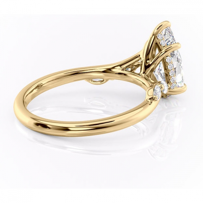 Inel de logodnă Faelynn din aur Galben 18kt cu moissanite tăietură pară – Pietre laterale rafinată pentru profil înalt | Personalizează și configurează gratuit online [3]