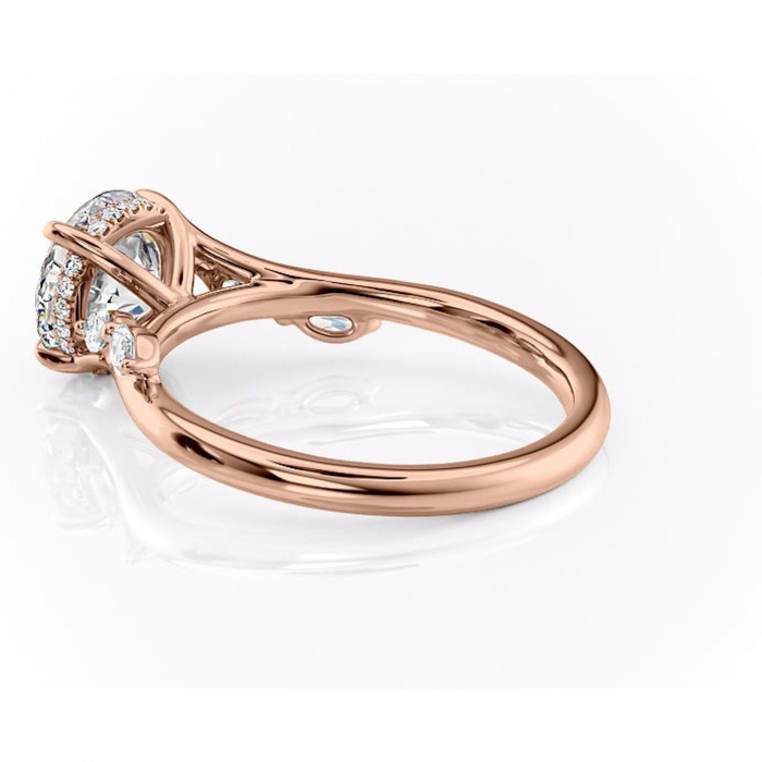 Inel de logodnă Faelynn din aur Rose 14kt cu moissanite tăietură rotundă – Pietre laterale rafinată pentru profil înalt | Personalizează și configurează gratuit online [5]