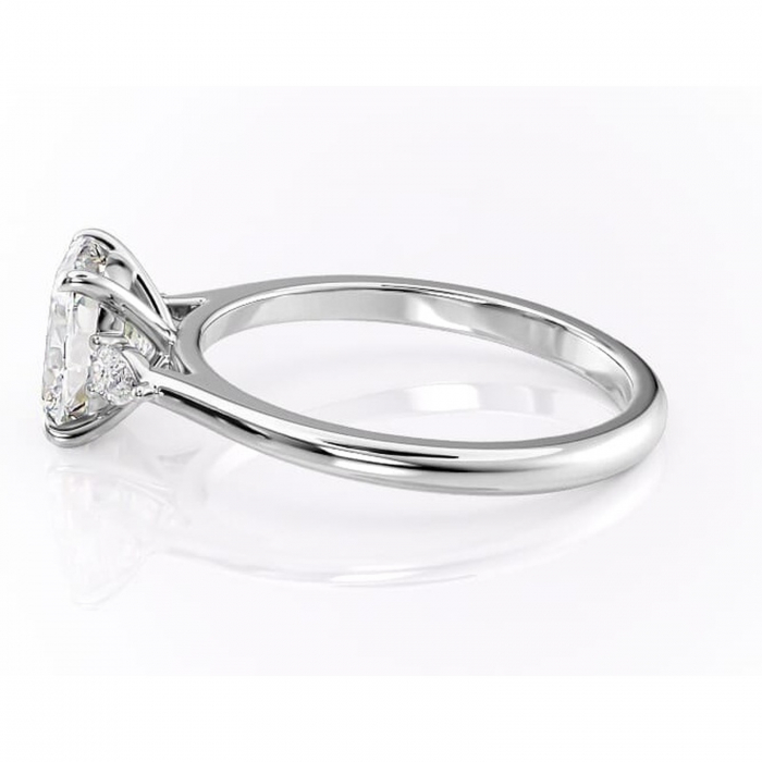 Inel de logodnă Felicity din aur Alb 14kt cu moissanite tăietură asscher – Solitar rafinată pentru profil înalt | Personalizează și configurează gratuit online [6]